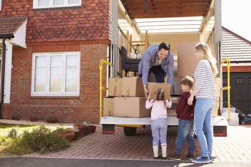 Removal van and moving team servicing Earls Court residential streets
