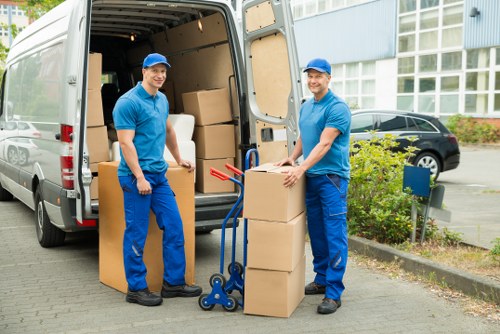 Removal van and moving crew prepared for a local Earls Court move