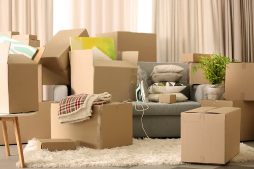 Packing and transporting office furniture for an Earls Court business move