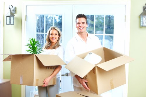 Loaded removal van with secured items and safety checks