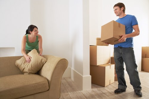 Eco-friendly moving load with boxes and recyclable materials in Earls Court